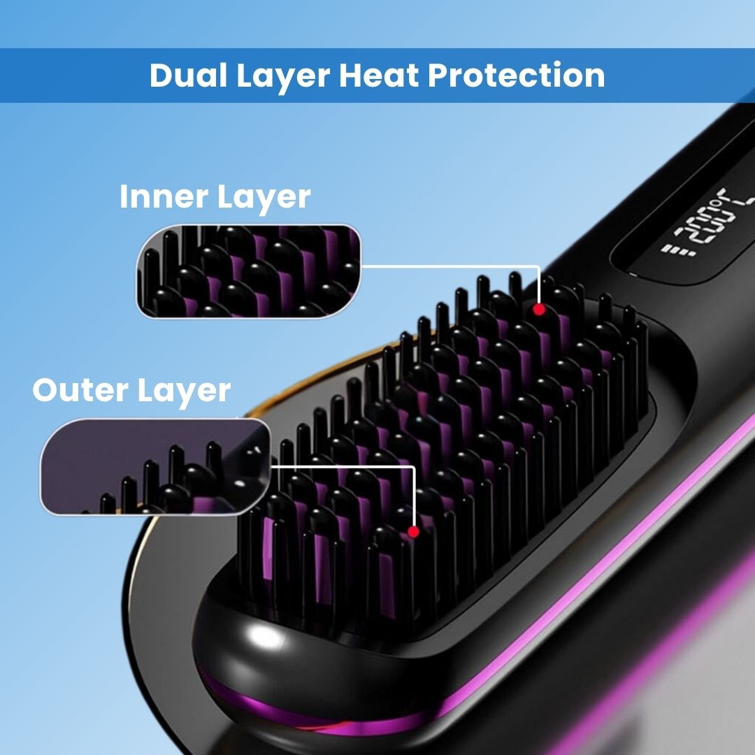 StraightVue™ - Cordless Hair Straightener Brush