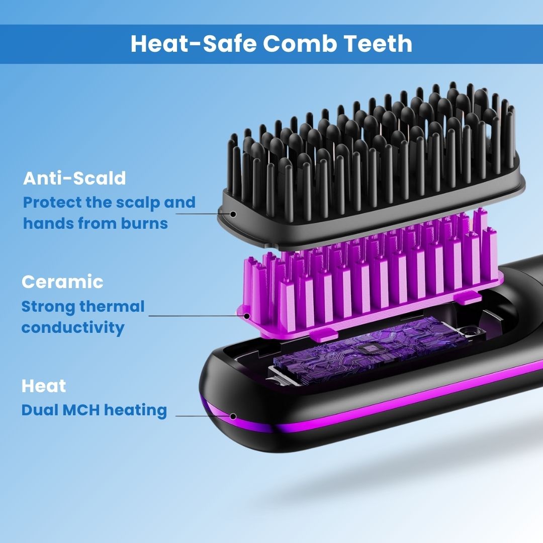 StraightVue™ - Cordless Hair Straightener Brush