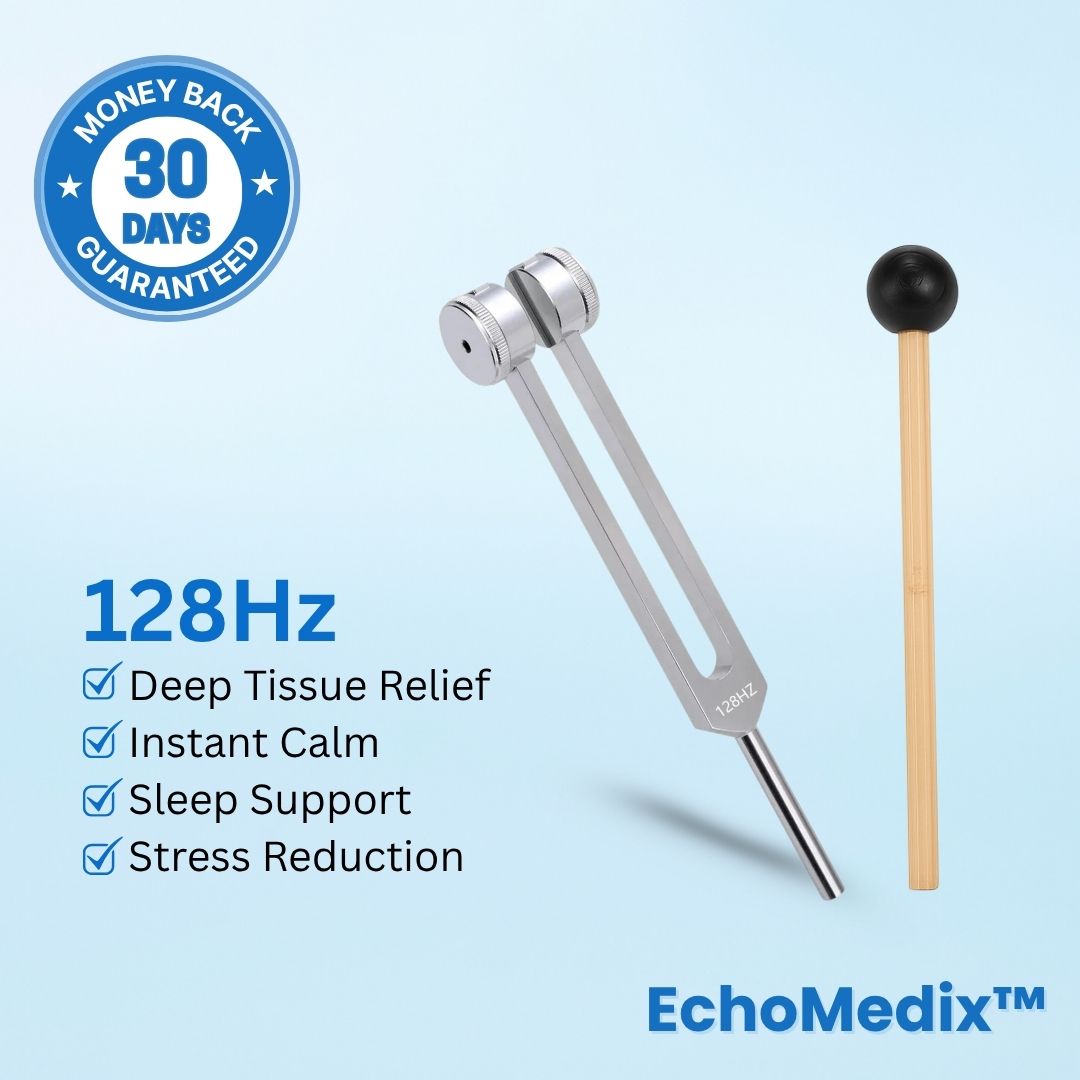 128 Hz Tuning Fork Set Weighted Bio-Acoustic Tuning Fork for Healing Chakra,Sound Therapy,Reliever Stress