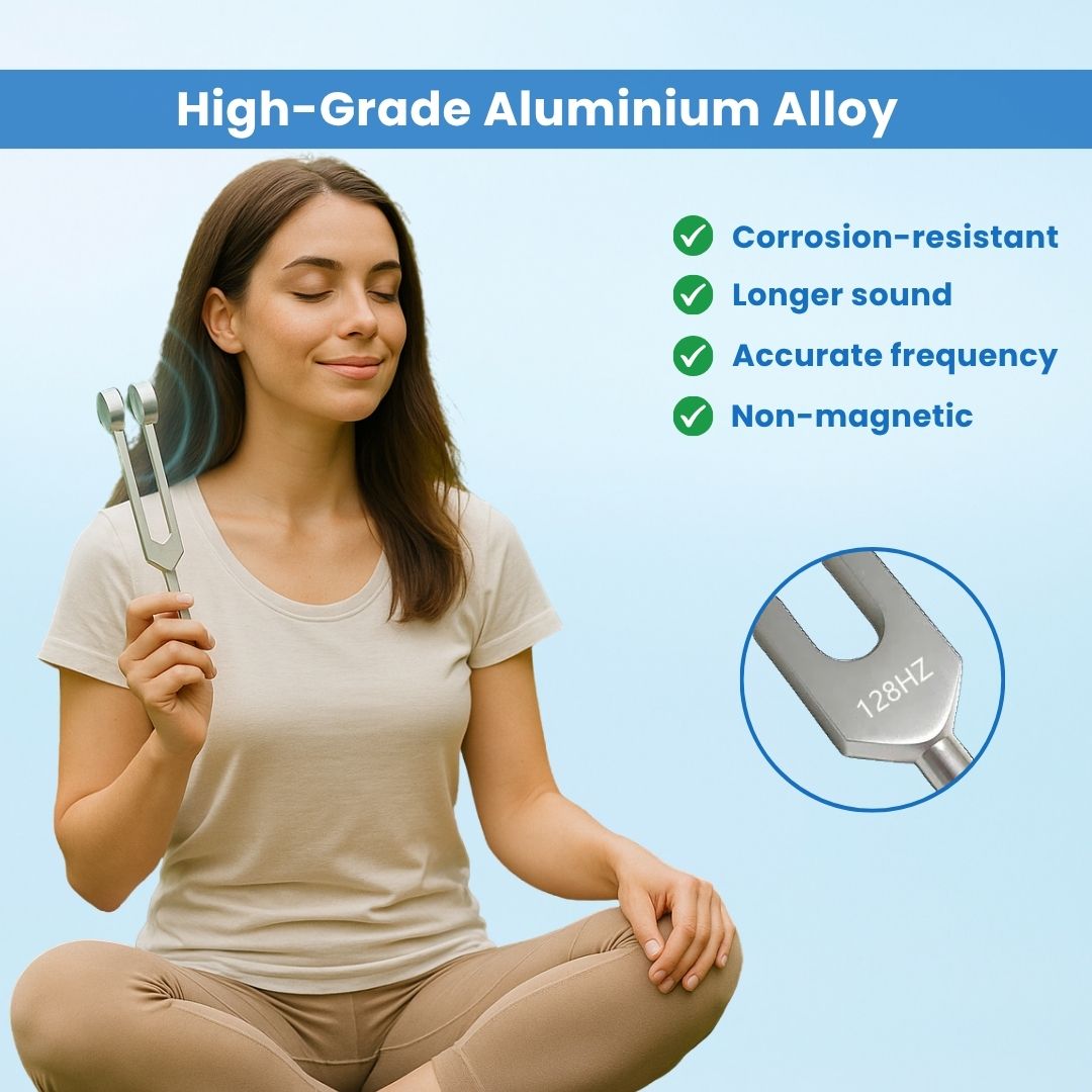 128 Hz Tuning Fork Set Weighted Bio-Acoustic Tuning Fork for Healing Chakra,Sound Therapy,Reliever Stress