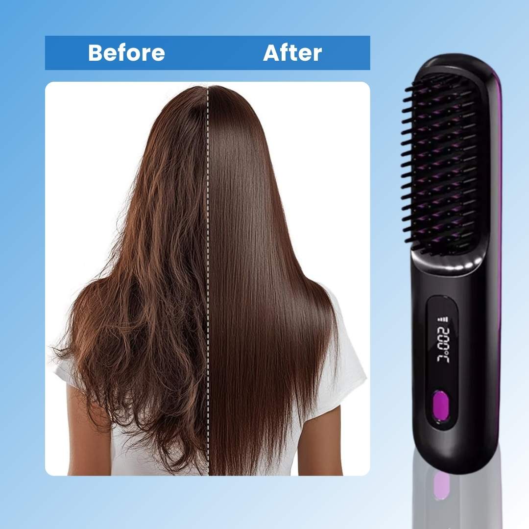 StraightVue™ - Cordless Hair Straightener Brush