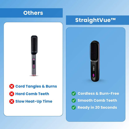 StraightVue™ - Cordless Hair Straightener Brush