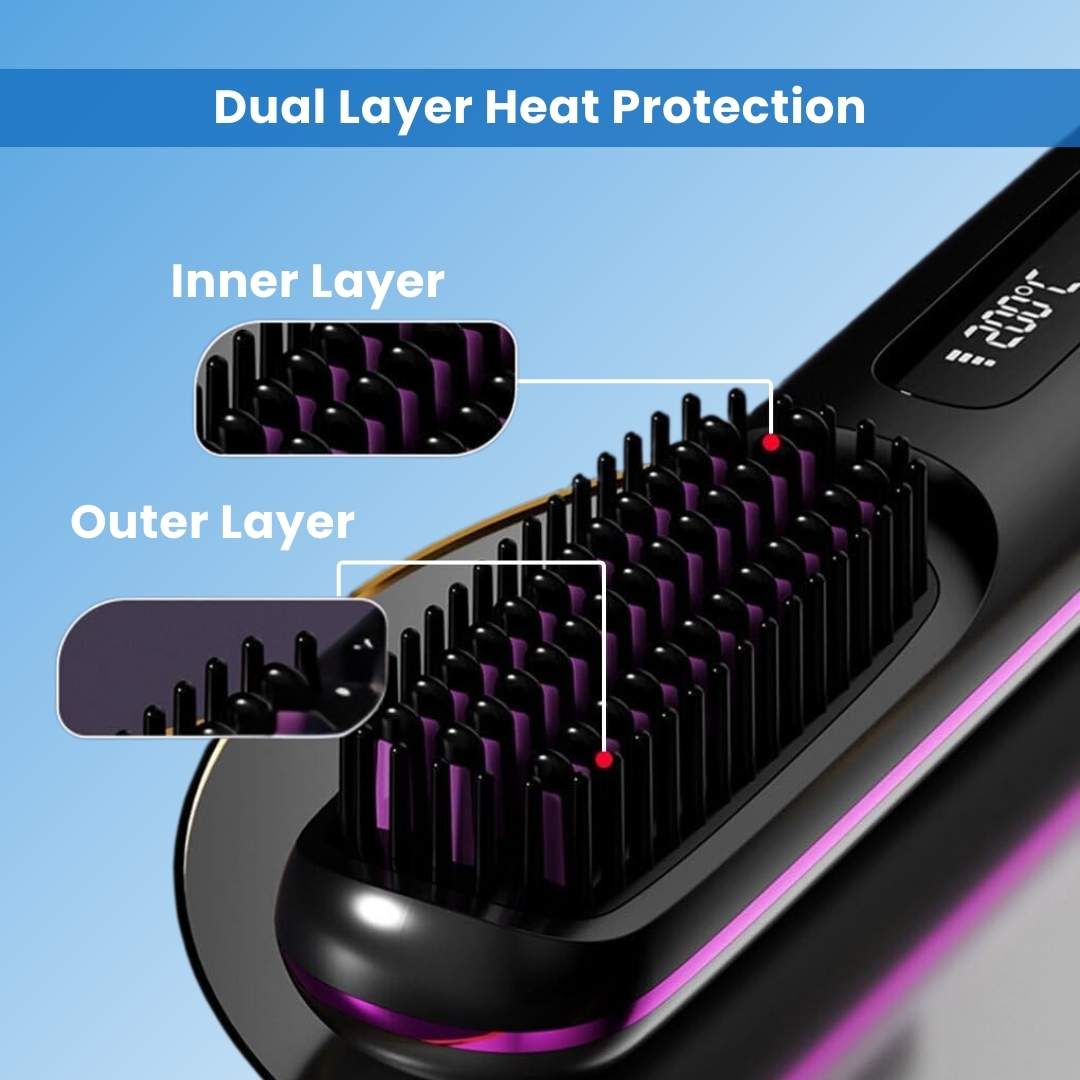 StraightVue™ - Cordless Hair Straightener Brush