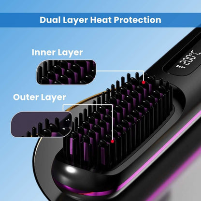 StraightVue™ - Cordless Hair Straightener Brush