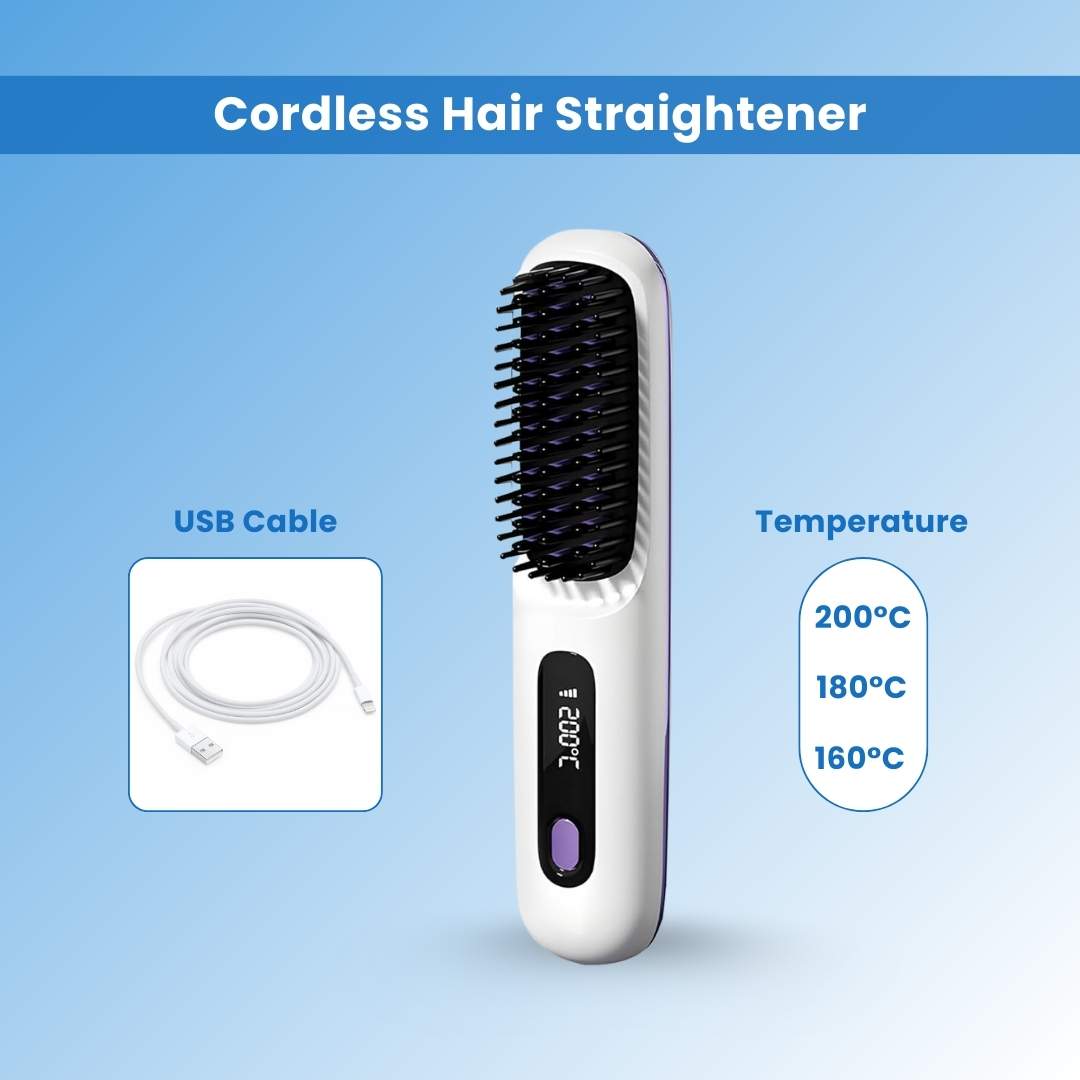 StraightVue™ - Cordless Hair Straightener Brush