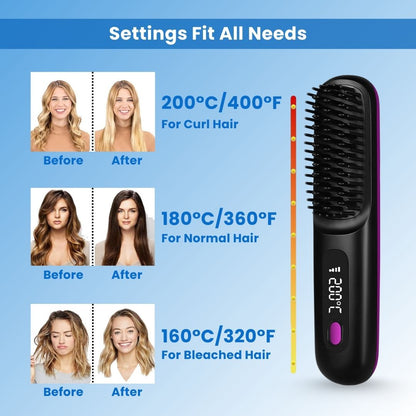 StraightVue™ - Cordless Hair Straightener Brush